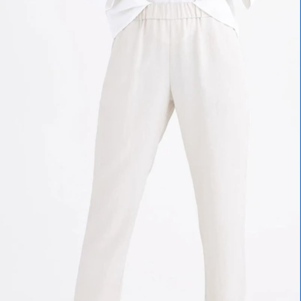 Vetta Capsule Ivory Tapered Linen Pant XL NWT - SOLD OUT